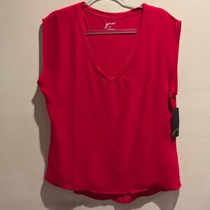Grace Women's Red V-Neck Top size L